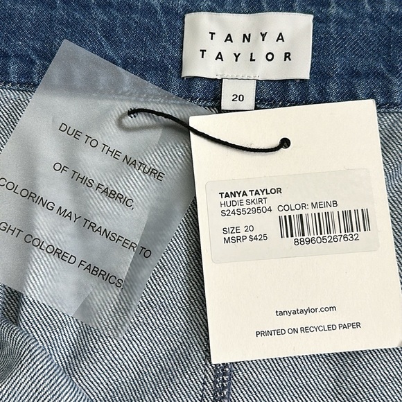 Tanya Taylor Hudie Denim Midi Jean Skirt Plus Size 20 Medium Indigo Blue NWT - Picture 7 of 13
